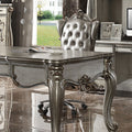 ACME 92822 Versailles Executive Chair with Swivel & Lift, Silver PU & Antique Platinum