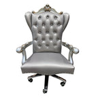 ACME 92822 Versailles Executive Chair with Swivel & Lift, Silver PU & Antique Platinum  2