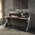 ACME 92857 Brancaster Desk, Retro Brown Top Grain Leather & Aluminum