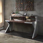 ACME 92857 Brancaster Desk, Retro Brown Top Grain Leather & Aluminum
