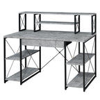 ACME 92875 Amiel Music Recording Studio Desk, Faux Concrete & Black