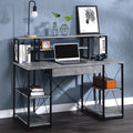 ACME 92875 Amiel Music Recording Studio Desk, Faux Concrete & Black