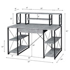 ACME 92875 Amiel Music Recording Studio Desk, Faux Concrete & Black