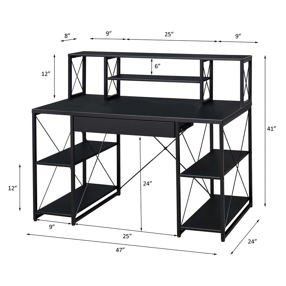 ACME 92877 Amiel Music Recording Studio Desk, Black