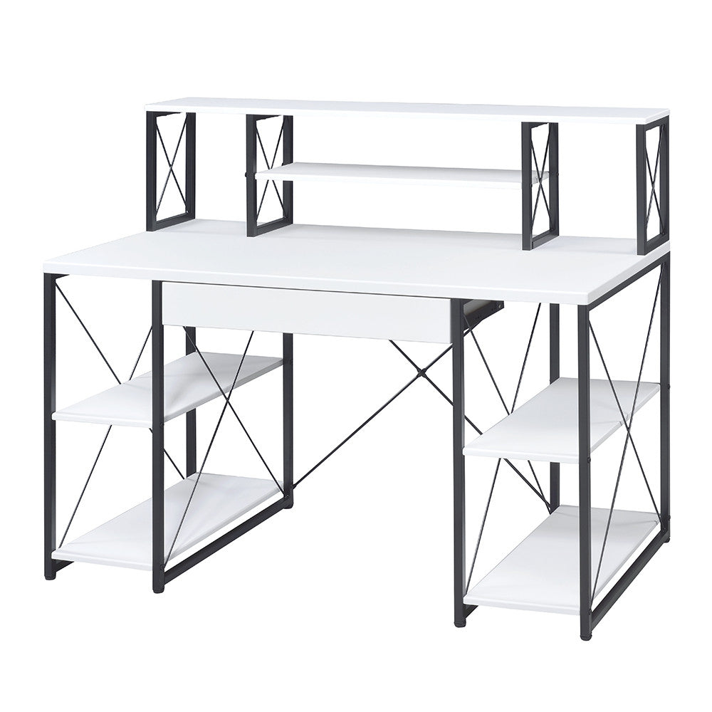 ACME 92879 Amiel Music Recording Studio Desk, White & Black