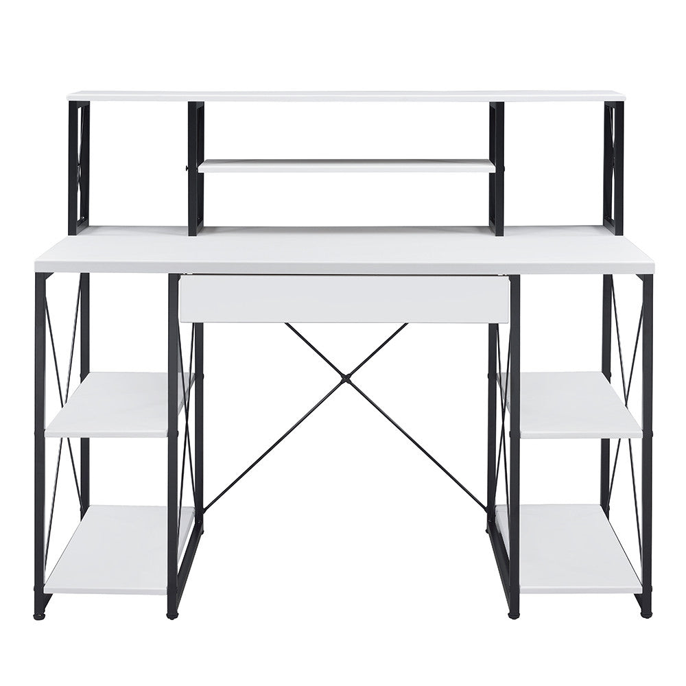 ACME 92879 Amiel Music Recording Studio Desk, White & Black