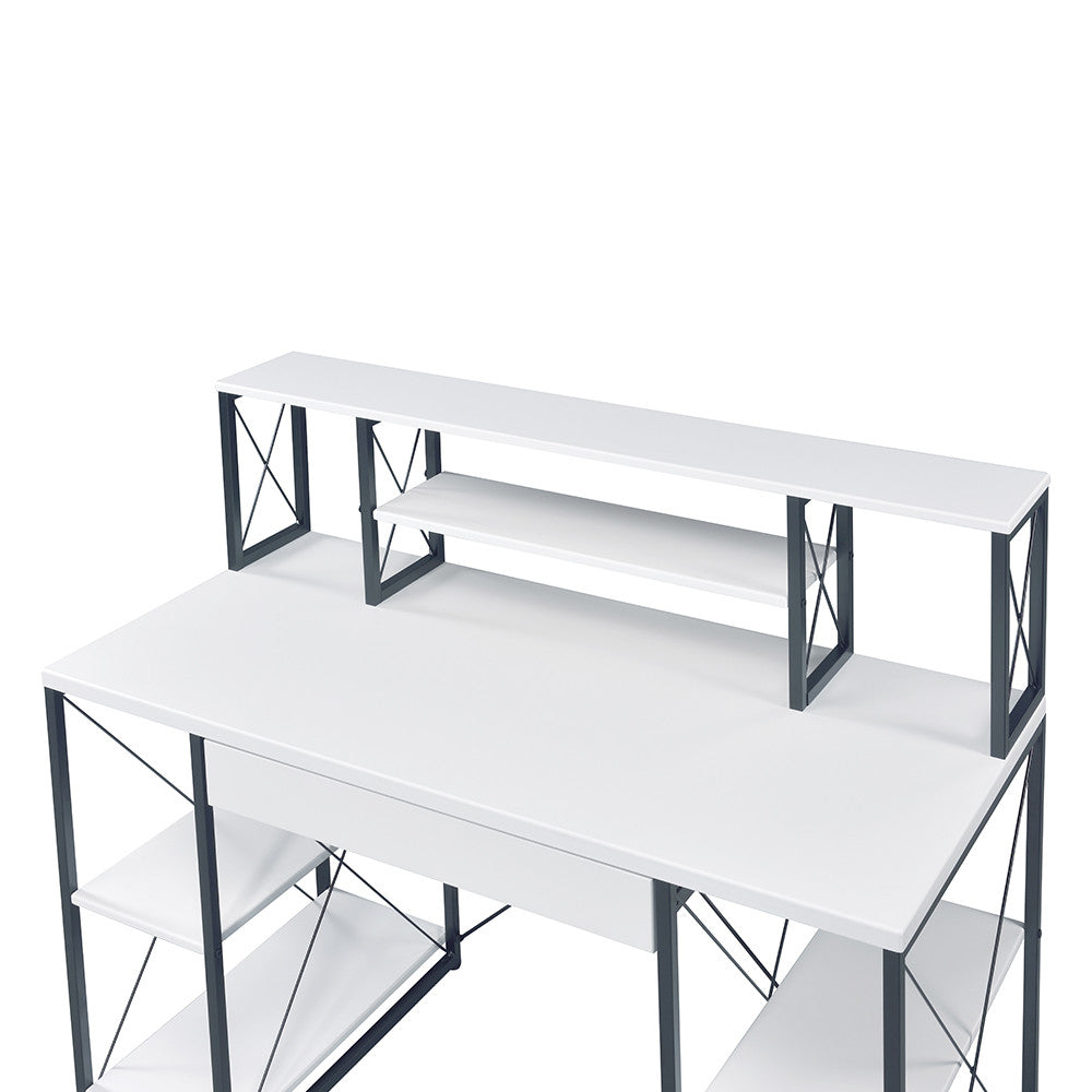 ACME 92879 Amiel Music Recording Studio Desk, White & Black
