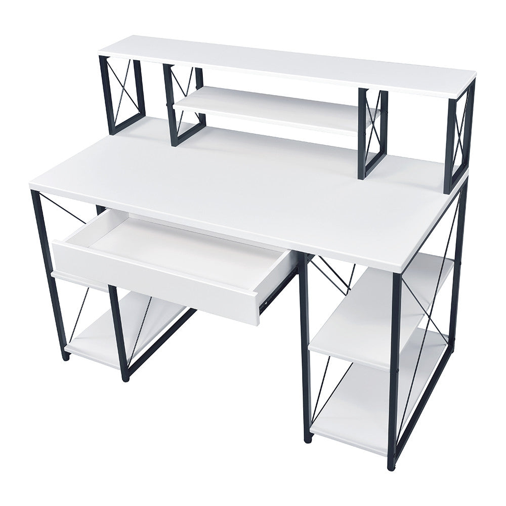 ACME 92879 Amiel Music Recording Studio Desk, White & Black