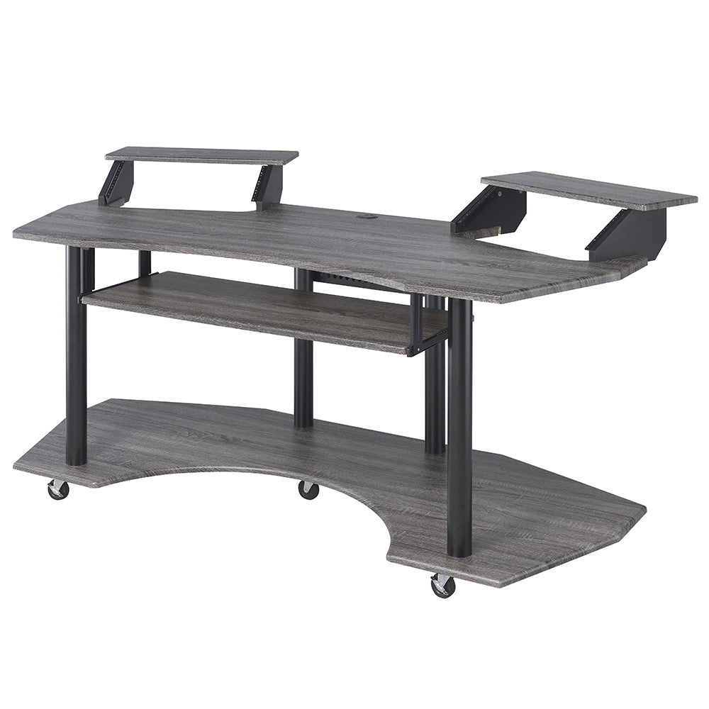 ACME 92890 Eleazar Music Recording Studio Desk, Black Oak