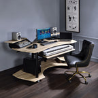 ACME 92892 Eleazar Music Recording Studio Desk, Natural Oak