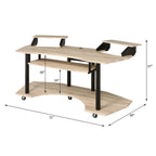 ACME 92892 Eleazar Music Recording Studio Desk, Natural Oak