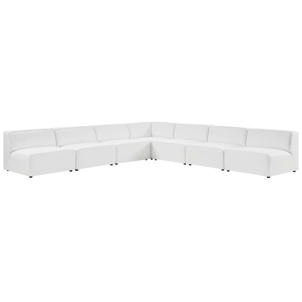Modway EEI-4797 Mingle 7-Piece Vegan Leather Sectional Sofa