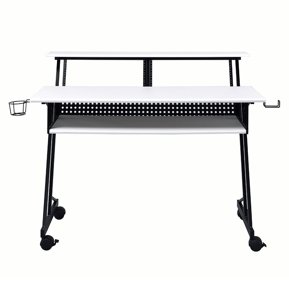 ACME 92902 Suitor Music Recording Studio Desk, White & Black