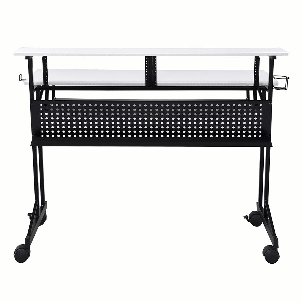 ACME 92902 Suitor Music Recording Studio Desk, White & Black