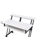 ACME 92902 Suitor Music Recording Studio Desk, White & Black