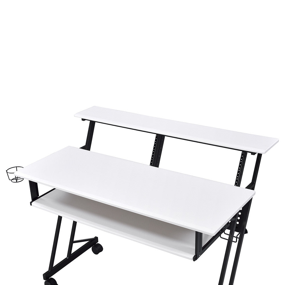 ACME 92902 Suitor Music Recording Studio Desk, White & Black