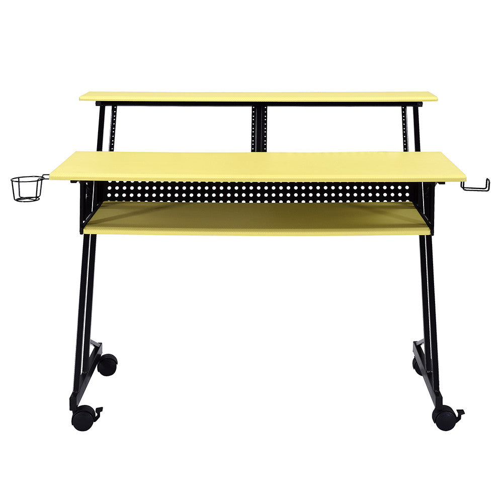 ACME 92904 Suitor Music Recording Studio Desk, Yellow & Black
