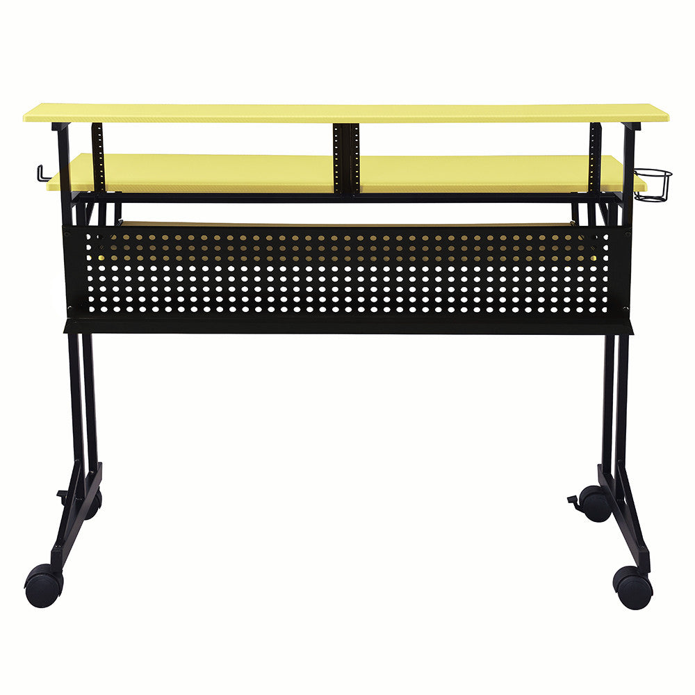 ACME 92904 Suitor Music Recording Studio Desk, Yellow & Black
