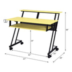 ACME 92904 Suitor Music Recording Studio Desk, Yellow & Black