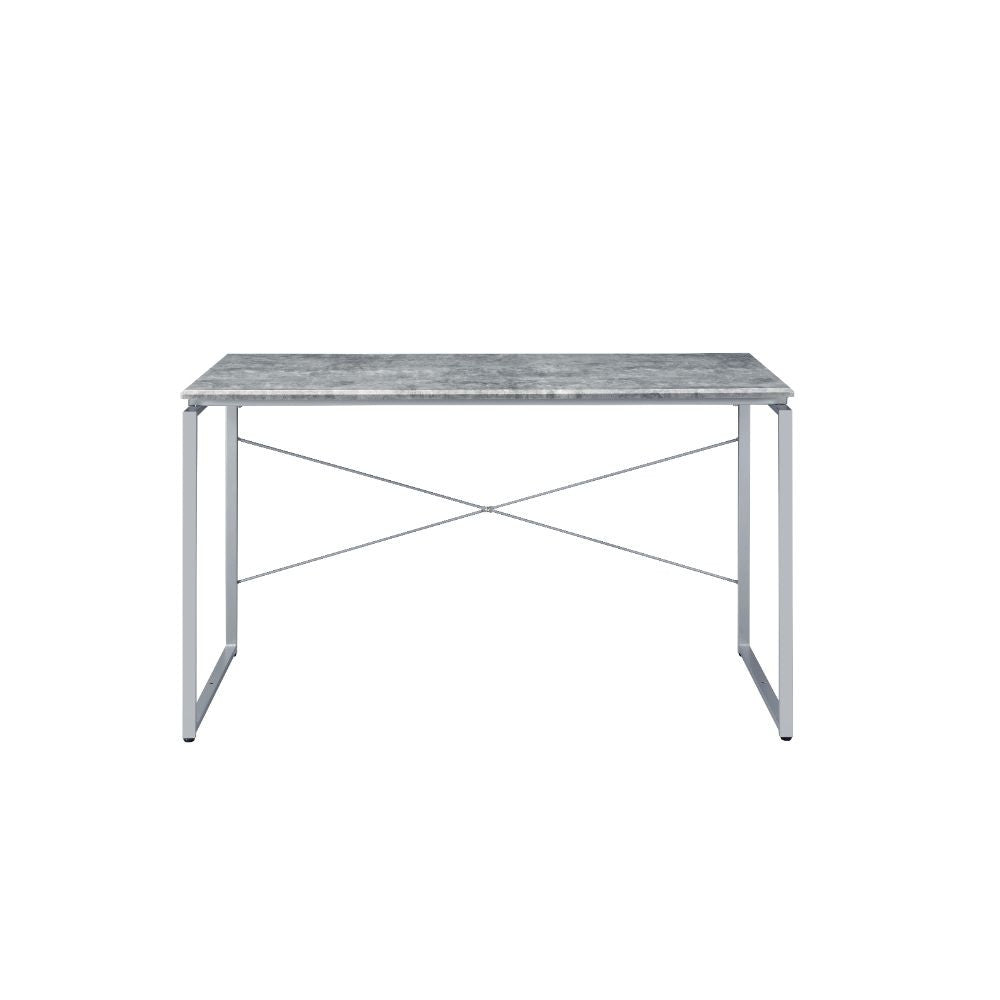 ACME 92905 Jurgen Desk, Faux Concrete & Silver