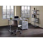 ACME 92905 Jurgen Desk, Faux Concrete & Silver