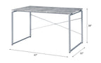 ACME 92905 Jurgen Desk, Faux Concrete & Silver