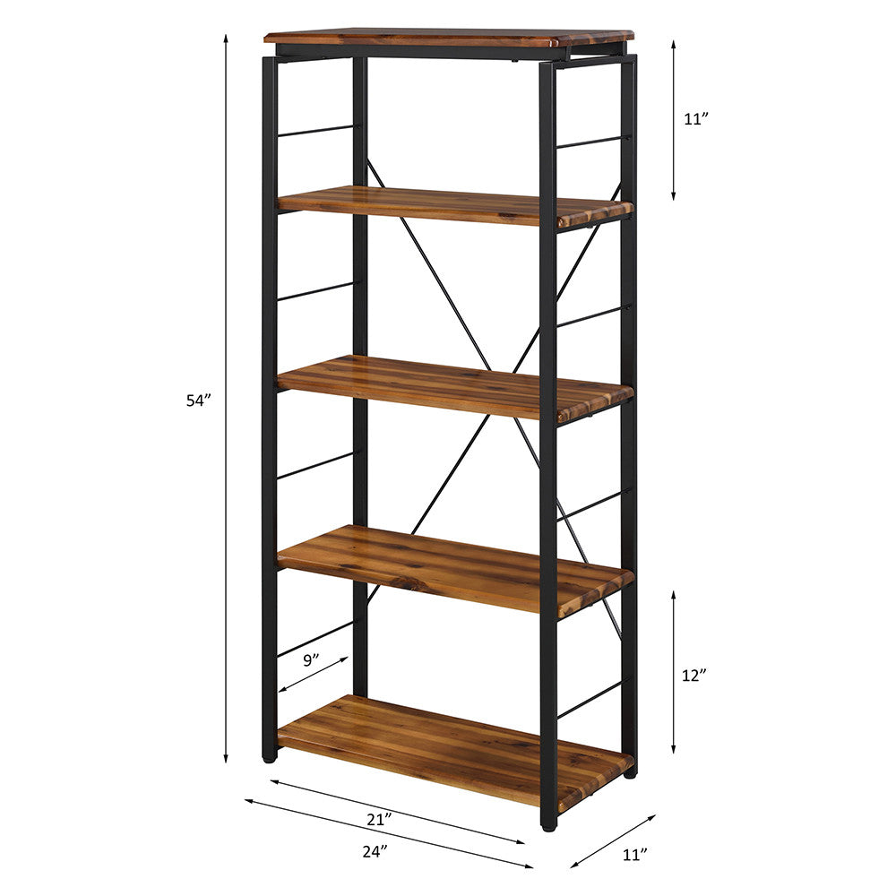 ACME 92912 Jurgen Bookshelf, Oak & Black