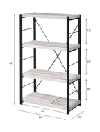 ACME 92917 Jurgen Bookshelf, Antique White & Black