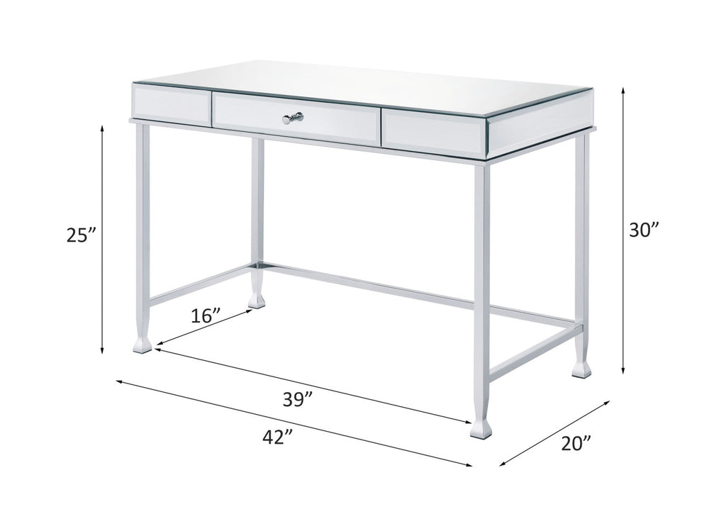 ACME 92975 Canine Writing Desk, Mirrored and Chrome Finish