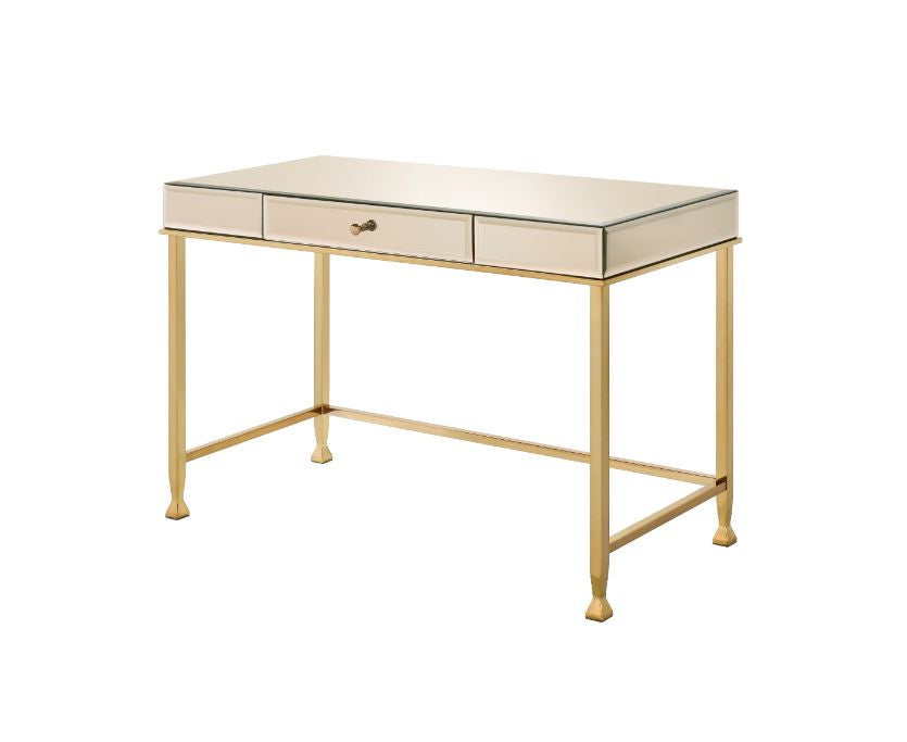 ACME 92977 Canine Writing Desk, Smoky Mirrored and Champagne Finish