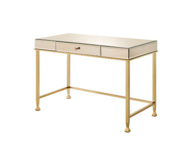 ACME 92977 Canine Writing Desk, Smoky Mirrored and Champagne Finish
