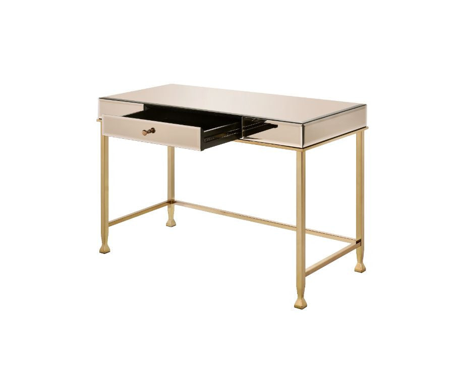 ACME 92977 Canine Writing Desk, Smoky Mirrored and Champagne Finish