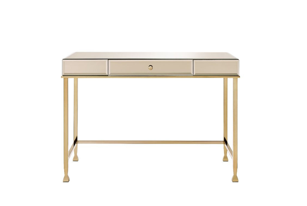 ACME 92977 Canine Writing Desk, Smoky Mirrored and Champagne Finish