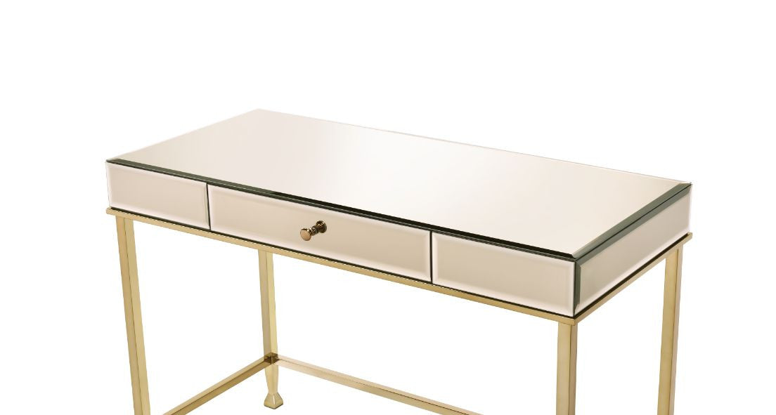 ACME 92977 Canine Writing Desk, Smoky Mirrored and Champagne Finish