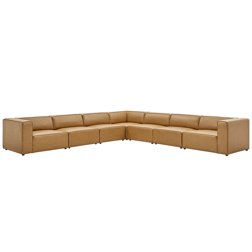 Modway EEI-4798 Mingle 7-Piece Vegan Leather Sectional Sofa