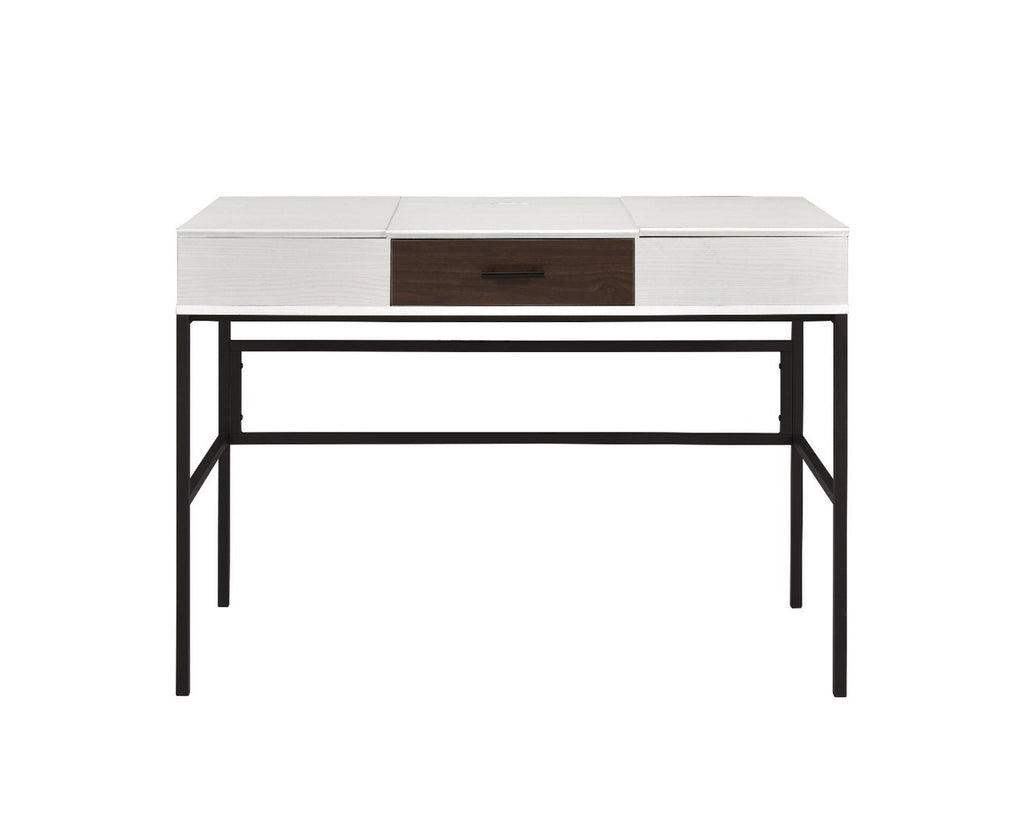 ACME 93090 Verster Built-in USB Port Writing Desk, Natural & Black Finish  1