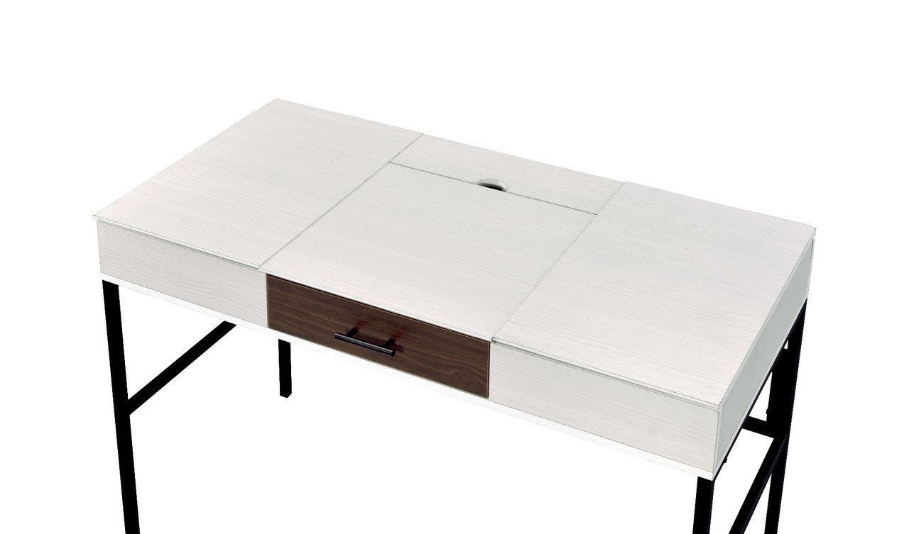 ACME 93090 Verster Built-in USB Port Writing Desk, Natural & Black Finish  2