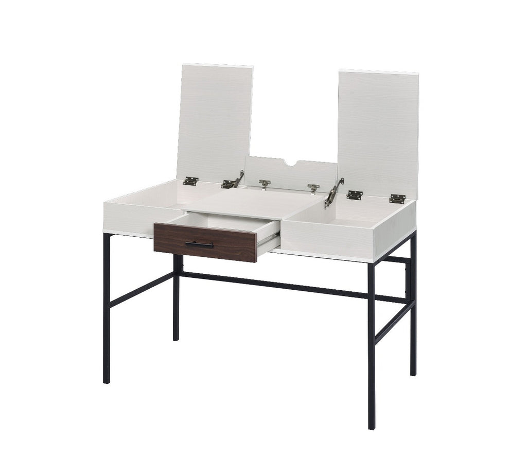 ACME 93090 Verster Built-in USB Port Writing Desk, Natural & Black Finish  3