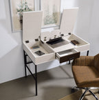 ACME 93090 Verster Built-in USB Port Writing Desk, Natural & Black Finish  6