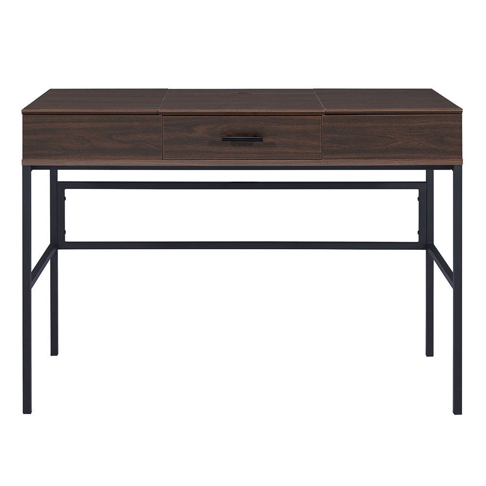 ACME 93092 Verster Built-in USB Port Writing Desk, Oak & Black Finish  2