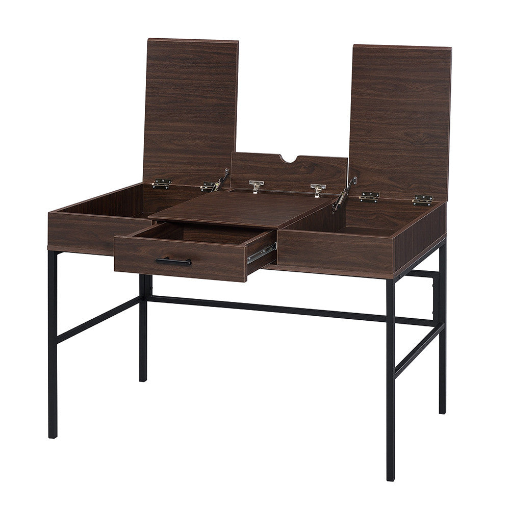 ACME 93092 Verster Built-in USB Port Writing Desk, Oak & Black Finish  3