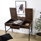 ACME 93092 Verster Built-in USB Port Writing Desk, Oak & Black Finish  6
