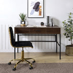 ACME 93092 Verster Built-in USB Port Writing Desk, Oak & Black Finish