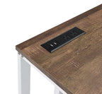 ACME 93094 Tyrese Built-in USB Port Writing Desk, Walnut & White Finish  1