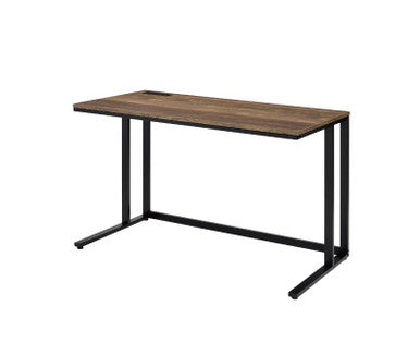 ACME 93096 Tyrese Built-in USB Port Writing Desk, Walnut & Black Finish