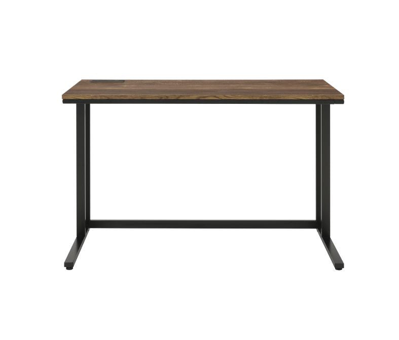 ACME 93096 Tyrese Built-in USB Port Writing Desk, Walnut & Black Finish  3