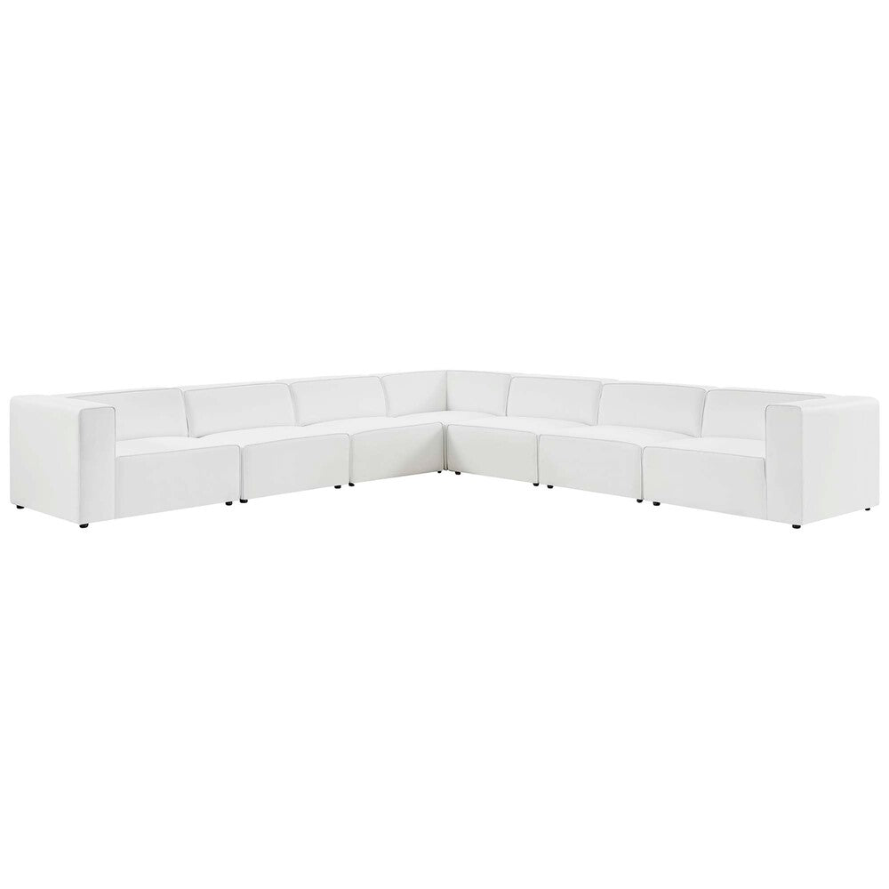 Modway EEI-4798 Mingle 7-Piece Vegan Leather Sectional Sofa