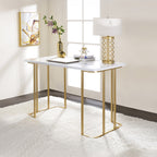ACME 93102 Estie Writing Desk, White & Gold Finish