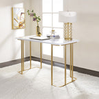 ACME 93102 Estie Writing Desk, White & Gold Finish