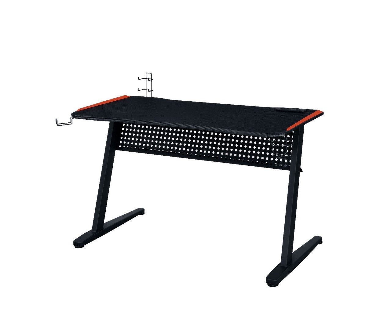ACME 93125 Dragi Gaming Table with USB Port, Black & Red Finish